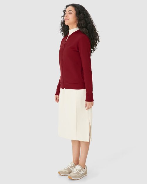 Jaqueta Básica Feminina Bolso Lateral Em Moletom Flanelado