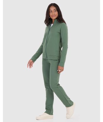 Jaqueta Básica Feminina Gola Alta Moletom Stretch Flanelado