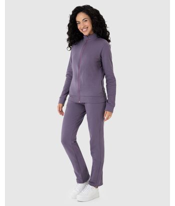 Jaqueta Básica Feminina Gola Alta Moletom Stretch Flanelado