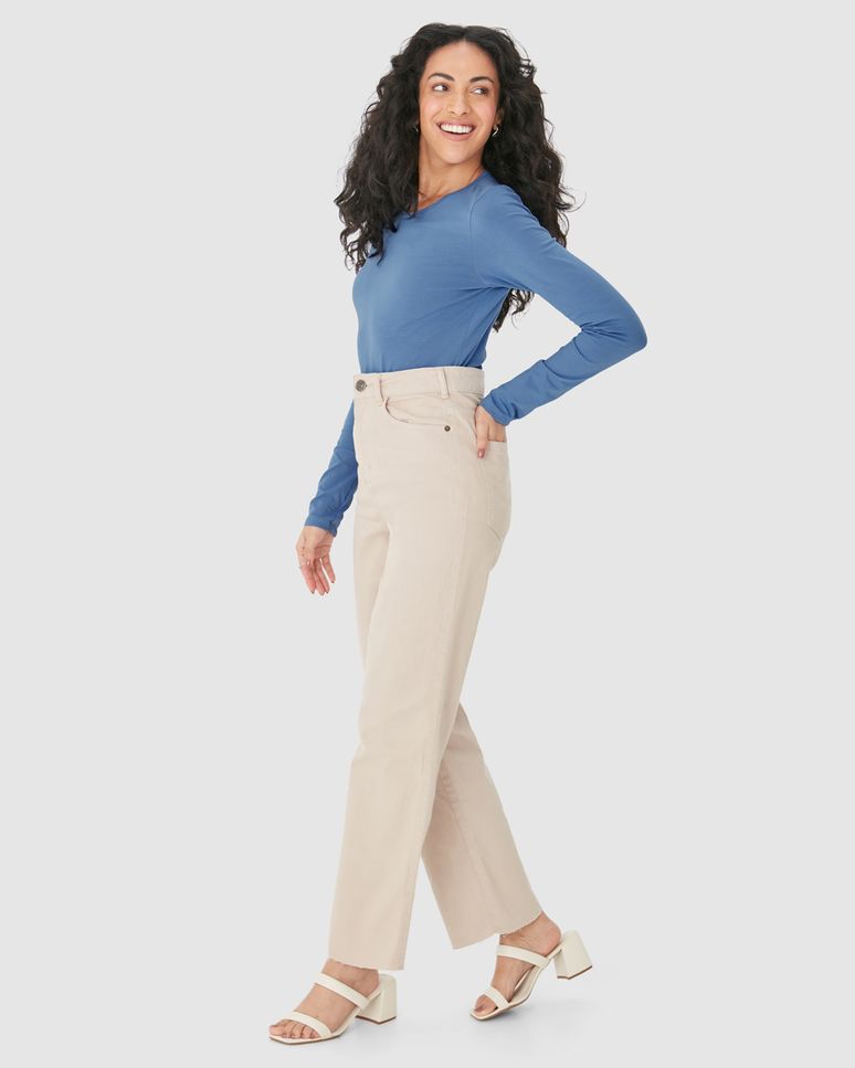 Blusa Básica Feminina Decote Redondo Em Algodão