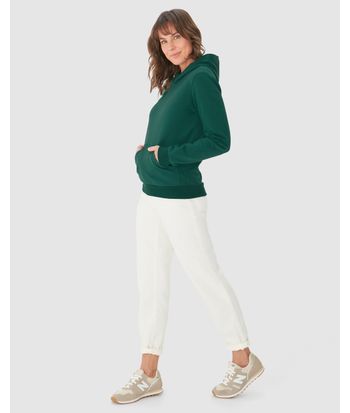 Blusão Básico Feminino Com Capuz Moletom Stretch Flanelado