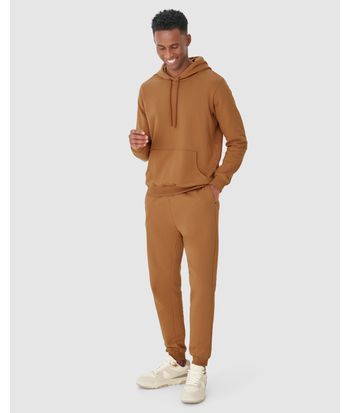 Blusão Básico Masculino Com Capuz Em Moletom Flanelado