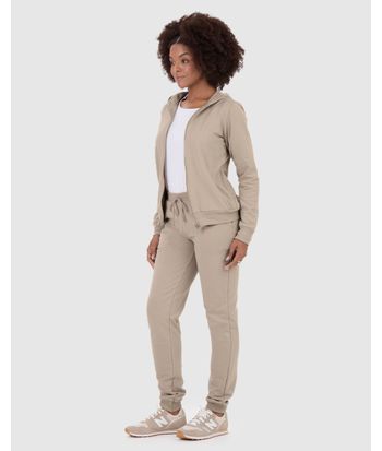 Jaqueta Básica Feminina Com Capuz Moletom Stretch Flanelado