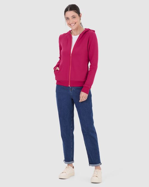 Jaqueta Básica Feminina Com Capuz Moletom Stretch Flanelado