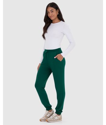 Calça Básica Feminina Jogger Em Moletinho De Viscose