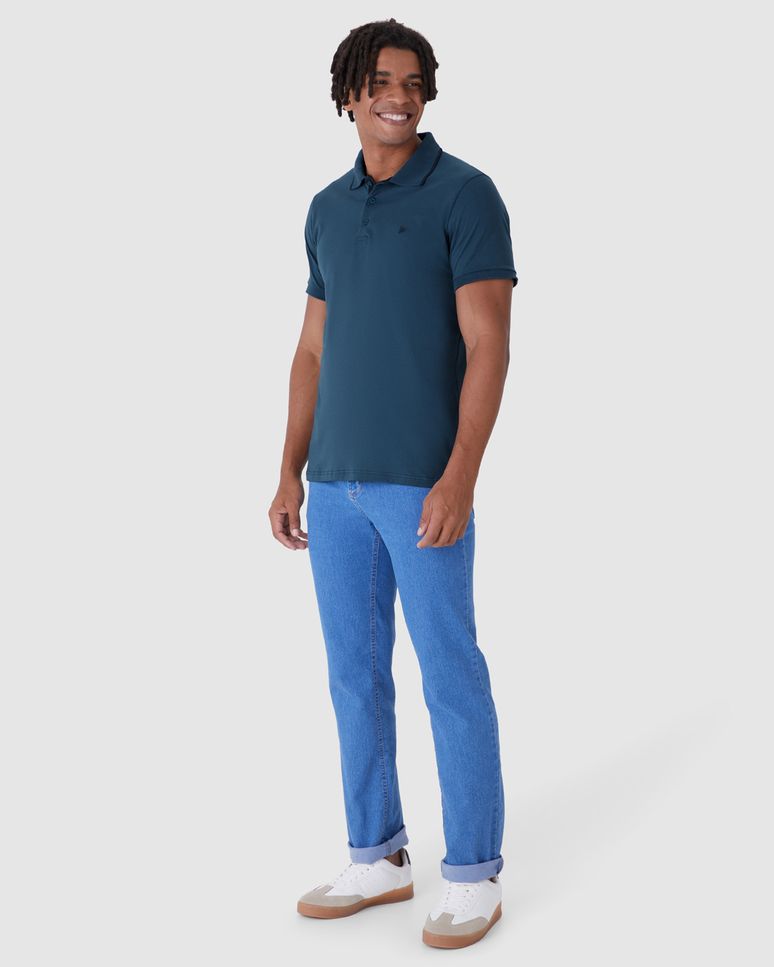 Camisa Polo Básica Masculina Em Algodão