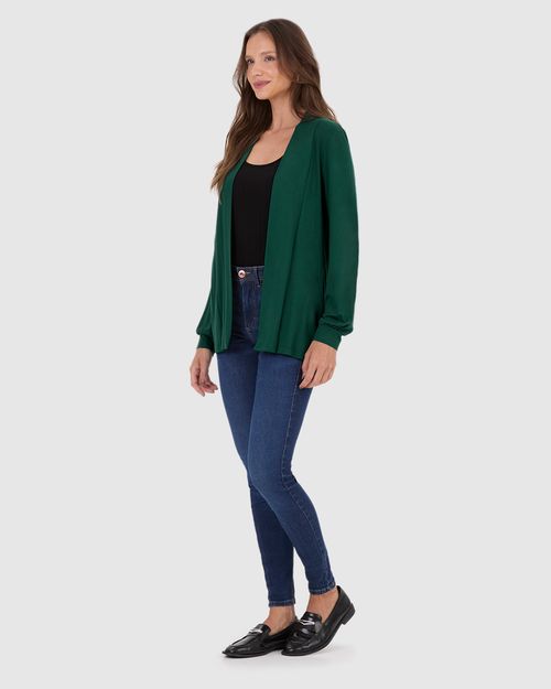 Cardigan Alongado Feminino Em Viscose Stretch