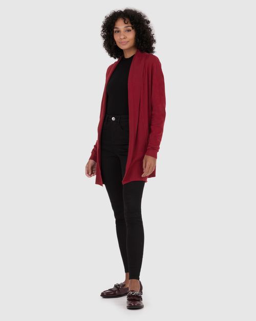 Cardigan Alongado Feminino Em Tricô