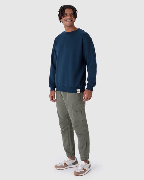 Blusão Masculino Relaxed Fit Manga Longa Em Moletom Comfy Touch Flanelado