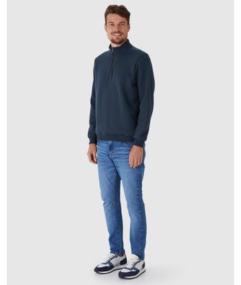 Blusão Masculino Gola Alta Fecho Zíper Em Moletom Comfy Flanelado