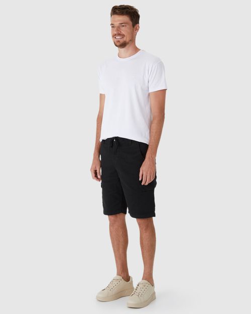 Bermuda Cargo Masculina Em Sarja Com Elastano