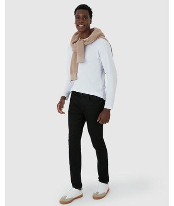 Calça Masculina Slim Bolso Funcional Em Sarja Com Elastano