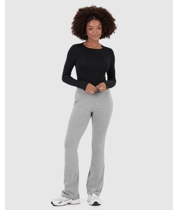 Calça Básica Feminina Flare Em Algodão