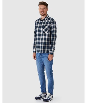 Camisa Masculina Manga Longa Estampa Xadrez Em Algodão Flanelado