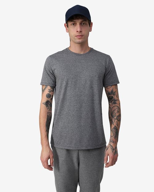 Camiseta Masculina Gola Redonda Tecnológica Anti Odor Em Mescla Algodão - BASICAMENTE