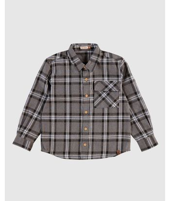 Camisa Menino Manga Longa Xadrez Em Algodão Flanelado - Carinhoso