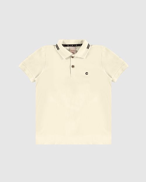 Camisa Polo Menino Peitilho Frontal Em Algodão - Carinhoso