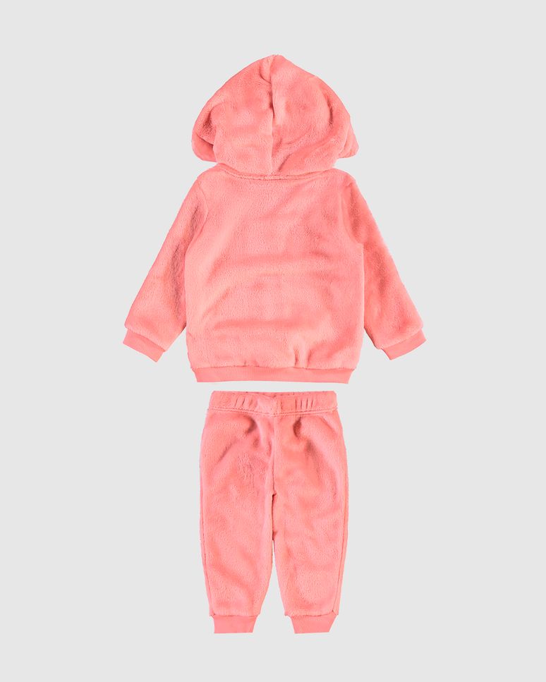 Conjunto Bebê Unissex Jaqueta Com Capuz E Calça Em Pelúcia - Carinhoso
