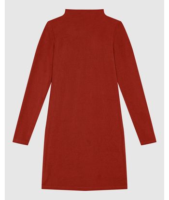 Vestido Justo Feminino Gola Alta Manga Longa Em Veludo Cotelê - ENFIM