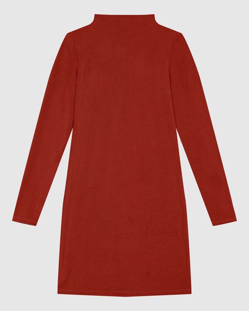 Vestido Justo Feminino Gola Alta Manga Longa Em Veludo Cotelê - ENFIM