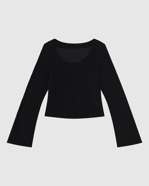 Blusa Justa Feminina Manga Sino Em Veludo Cotelê - ENFIM