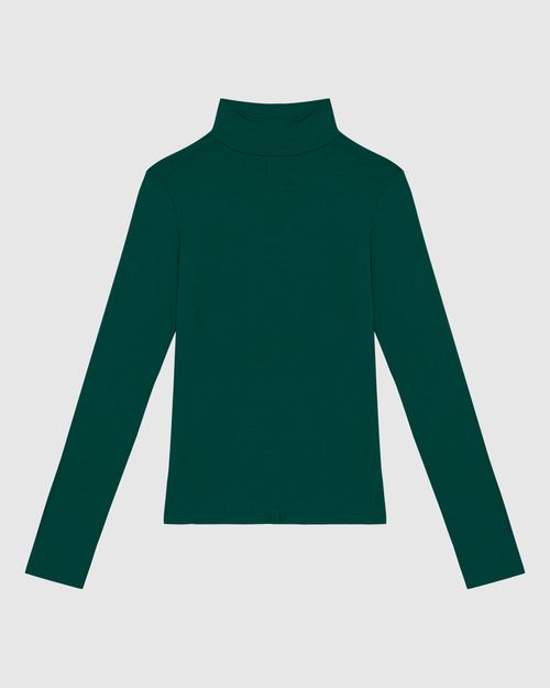 Blusa Básica Feminina Gola Alta Em Malha Viscose Stretch - ENFIM