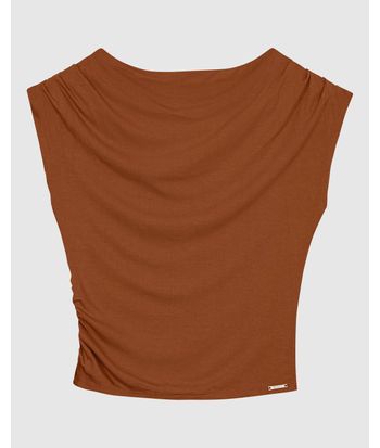 Blusa Feminina Slim Decote Canoa Amplo Em Viscose Stretch - ENFIM
