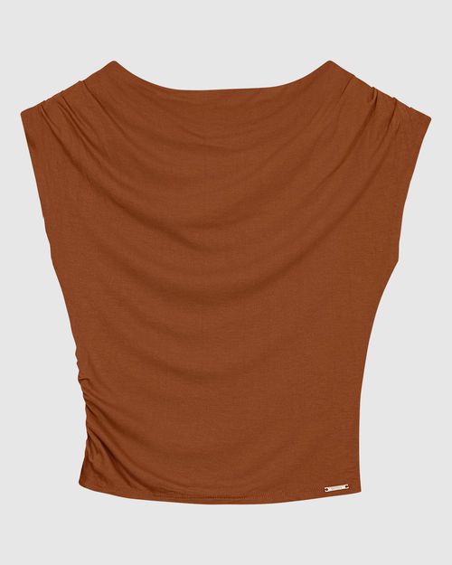 Blusa Feminina Slim Decote Canoa Amplo Em Viscose Stretch - ENFIM