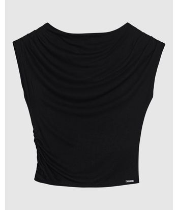 Blusa Feminina Slim Decote Canoa Amplo Em Viscose Stretch - ENFIM