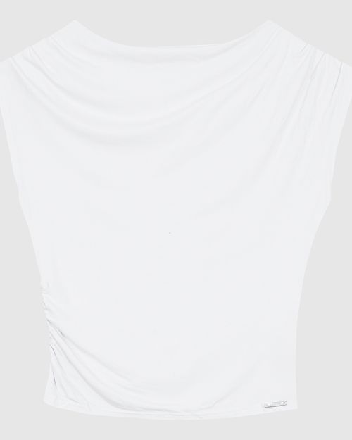 Blusa Feminina Slim Decote Canoa Amplo Em Viscose Stretch - ENFIM