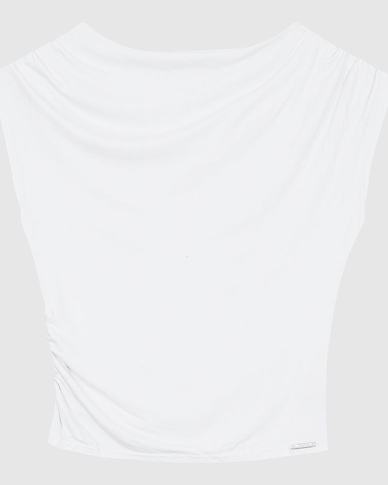 Blusa Feminina Slim Decote Canoa Amplo Em Viscose Stretch - ENFIM