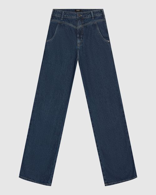 Calça Feminina Reta 90's Cintura Alta Em Jeans 100% Algodão - ENFIM
