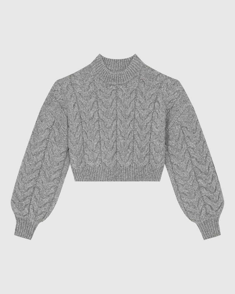 Suéter Feminino Gola Alta Em Tricô Trançado - ENFIM