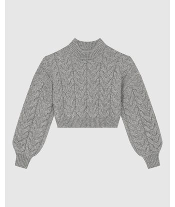 Suéter Feminino Gola Alta Em Tricô Trançado - ENFIM