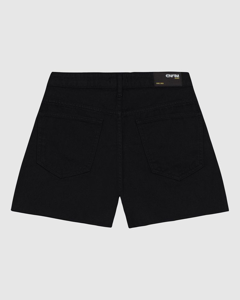 Shorts Feminino Cintura Alta Lateral Desfiada Em Jeans 100% Algodão - ENFIM