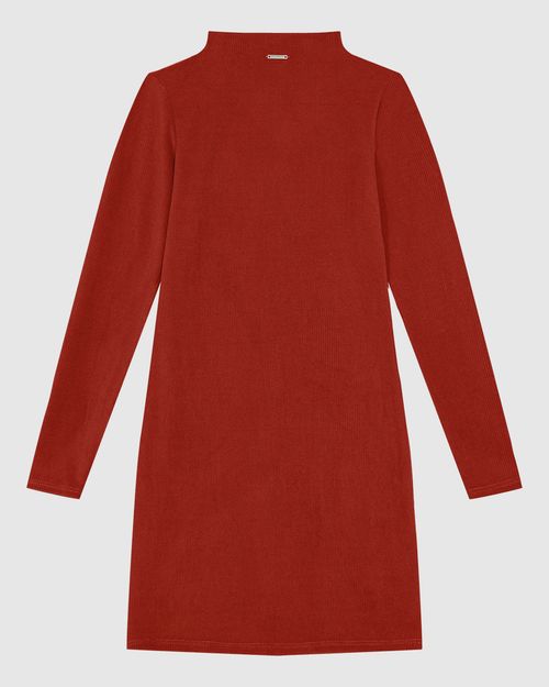 Vestido Justo Feminino Gola Alta Manga Longa Em Veludo Cotelê - ENFIM