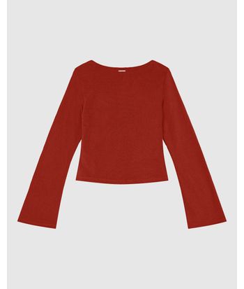 Blusa Justa Feminina Manga Sino Em Veludo Cotelê - ENFIM