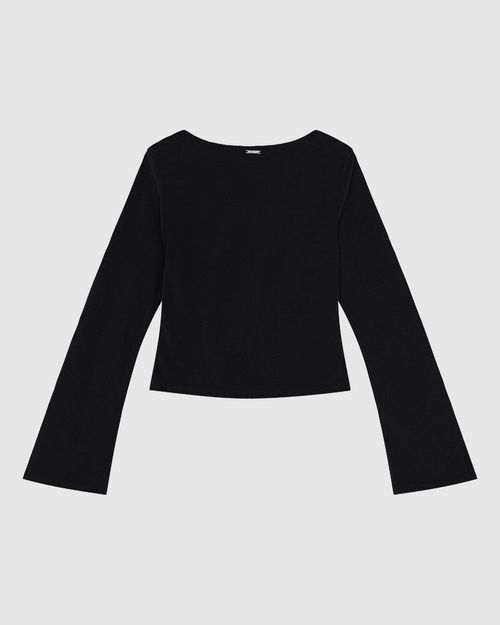 Blusa Justa Feminina Manga Sino Em Veludo Cotelê - ENFIM