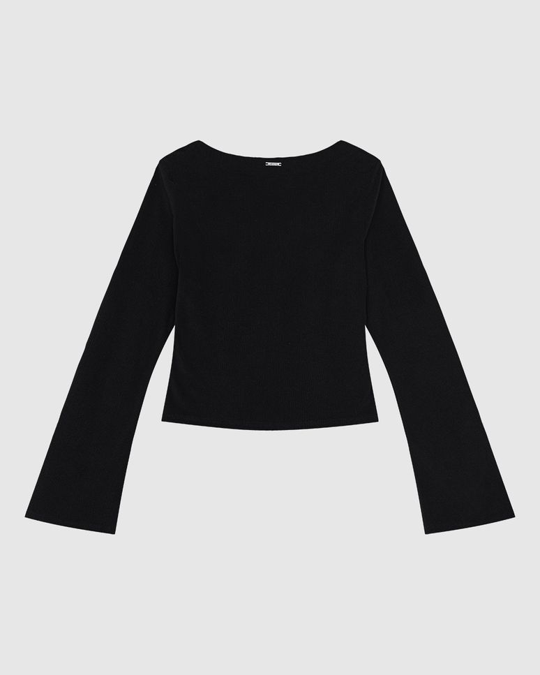 Blusa Justa Feminina Manga Sino Em Veludo Cotelê - ENFIM