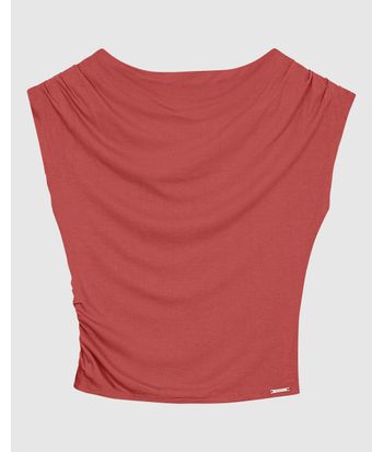Blusa Feminina Slim Decote Canoa Amplo Em Viscose Stretch - ENFIM