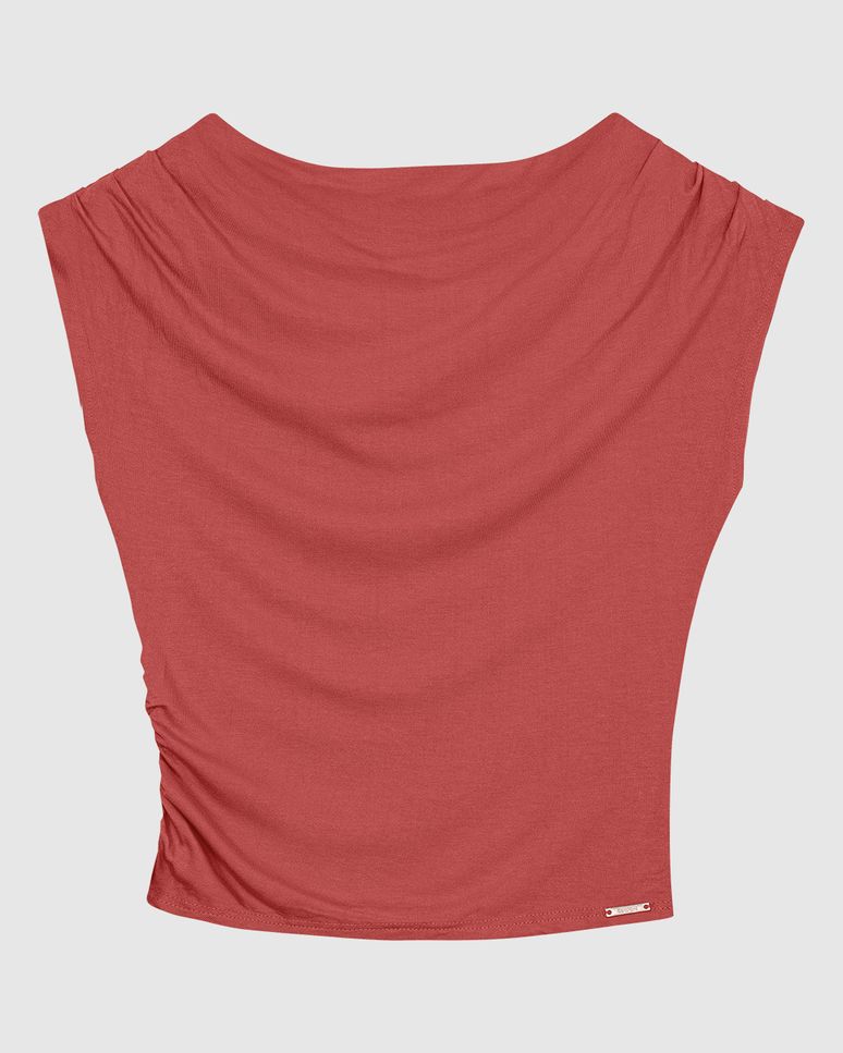 Blusa Feminina Slim Decote Canoa Amplo Em Viscose Stretch - ENFIM