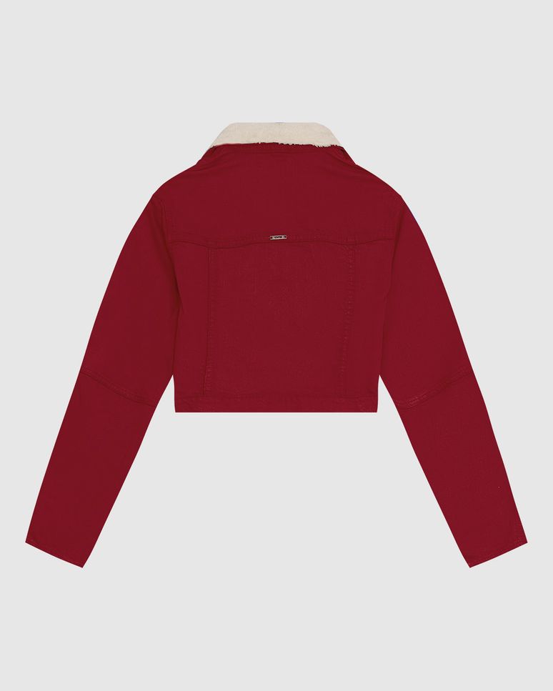 Jaqueta Cropped Feminina Gola Pelo Removível Em Sarja Com Elastano - ENFIM