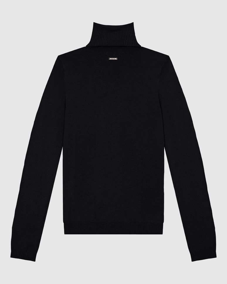 Suéter Feminino Justo Gola Alta Manga Longa Em Tricô - ENFIM