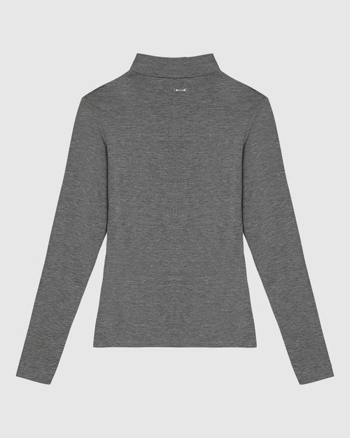 Blusa Básica Feminina Gola Alta Em Malha Viscose Stretch - ENFIM