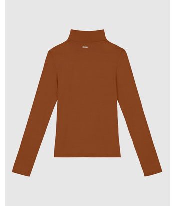 Blusa Básica Feminina Gola Alta Em Malha Viscose Stretch - ENFIM