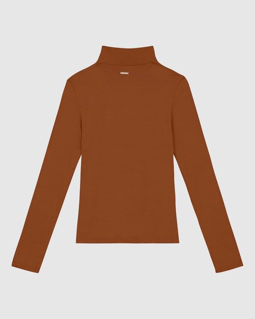 Blusa Básica Feminina Gola Alta Em Malha Viscose Stretch - ENFIM