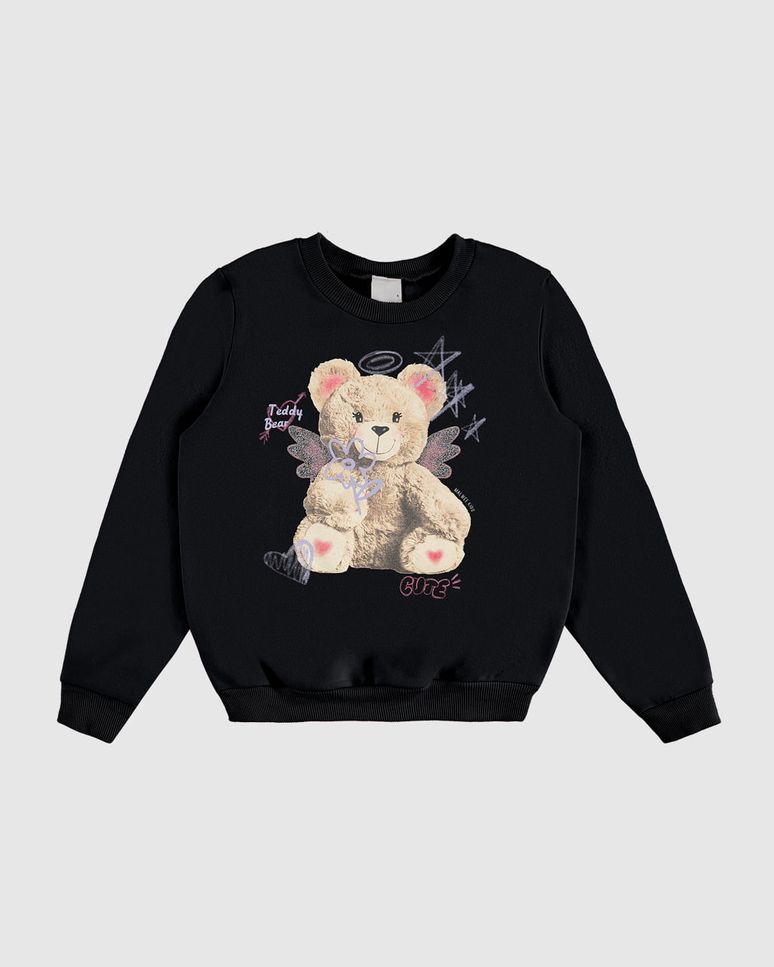 Blusão Infantil Menina Teddy Bear Em Moletom Flanelado Malwee Kids