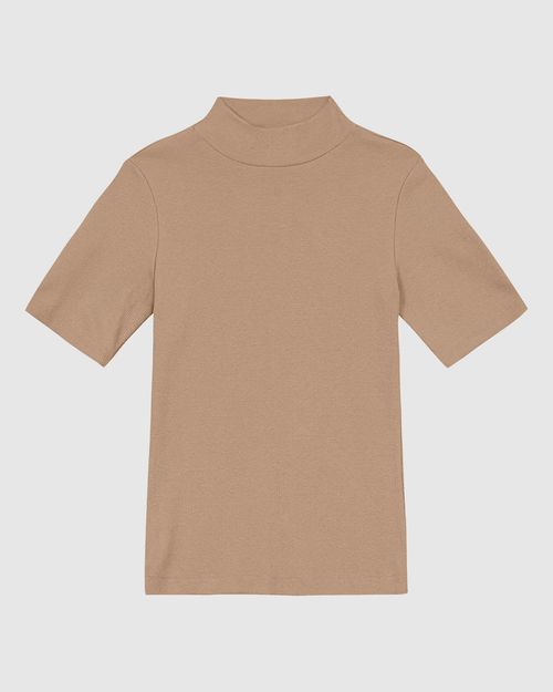 Blusa Básica Feminina Gola Dupla Em Ribana - ENFIM