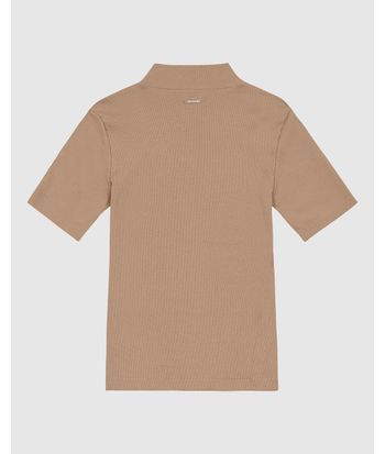 Blusa Básica Feminina Gola Dupla Em Ribana - ENFIM