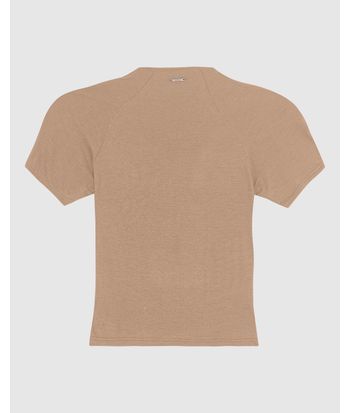 Blusa Básica Feminina Gola Alta Manga Curta Em Viscose Stretch - ENFIM